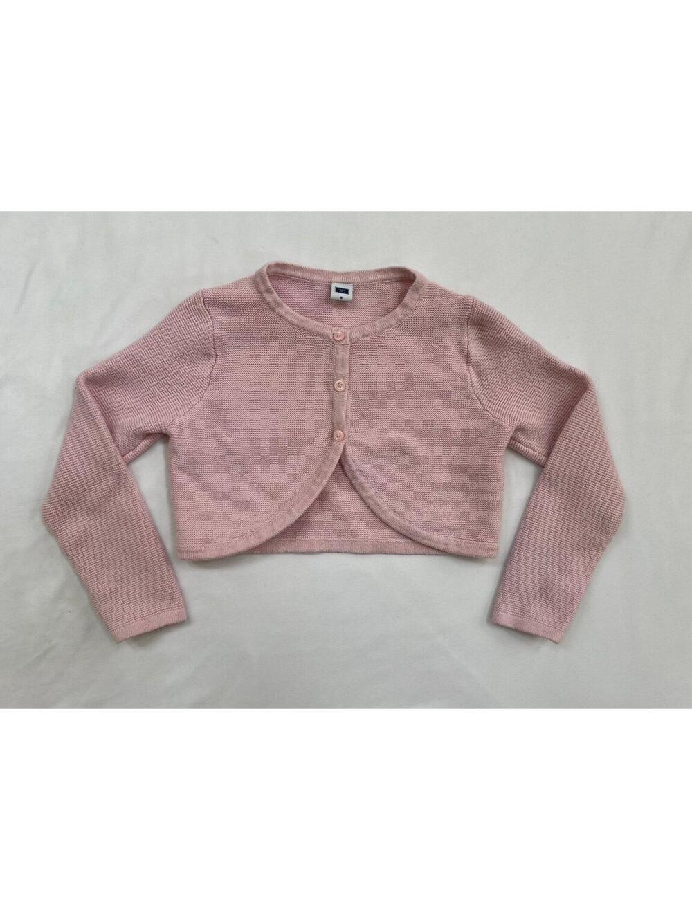 Janie and Jack girls size 5 pink long sleeved button up sweater shrug